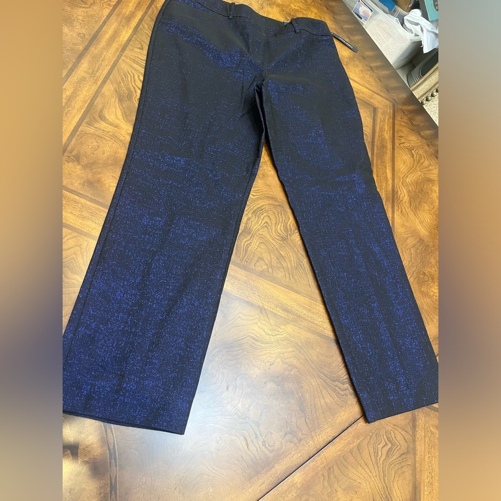 Worthington womens sparkley blue slim fit size 10 sits below waist